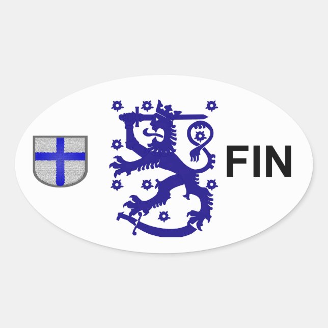 Finnland Euro-Aufkleber Ovaler Aufkleber (Vorderseite)
