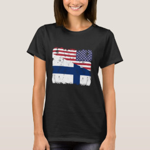 Finnland: Finnisch American Flag Finn Suomi Sisu R T-Shirt