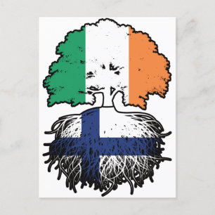Finnland Finnisch Irland Treots Flag Postkarte