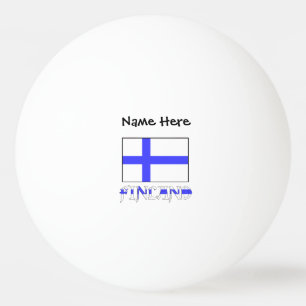 Finnland Finnische Flagge Schwarz Personalisierung Tischtennisball