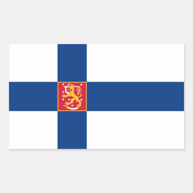 Finnland/Finnland/Finnland Flagge Rechteckiger Aufkleber (Vorderseite)