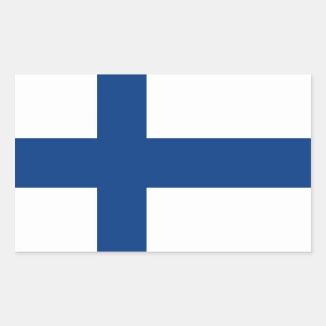 Finnland/Finnland/Finnland (Zivile Flagge) Rechteckiger Aufkleber (Vorderseite)