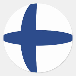 Finnland Fischauge Flaggenaufkleber Runder Aufkleber