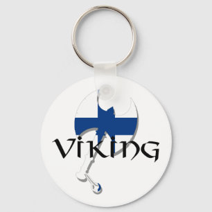 Finnland-Flagge finnische Suomi Viking Axt Schlüsselanhänger