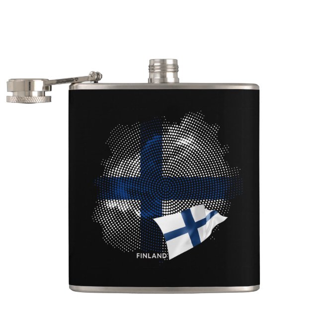 Finnland-Flagge Flachmann (Geöffnet)