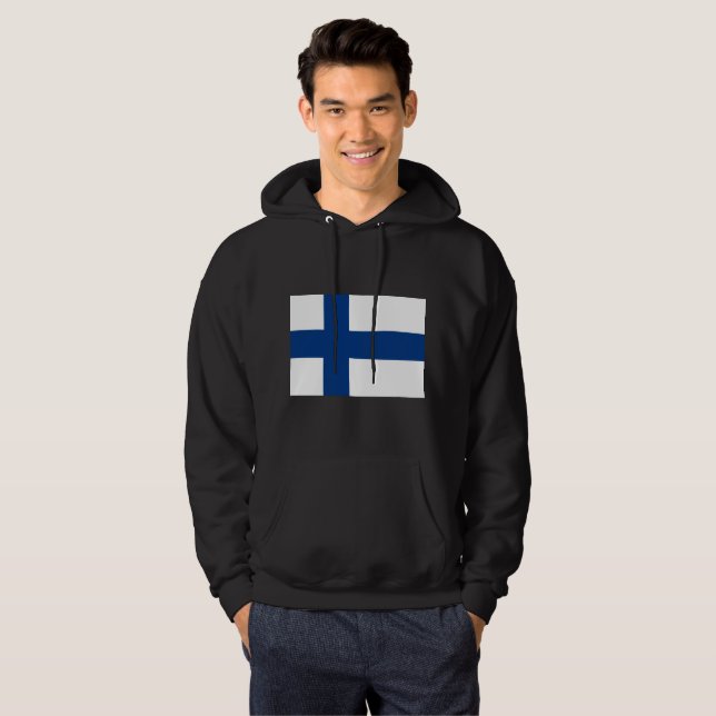 Finnland-Flagge Hoodie (Vorne ganz)