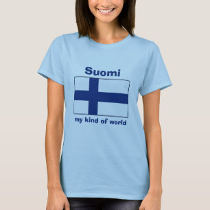 Finnland Flagge + Karte + Text T-Shirt