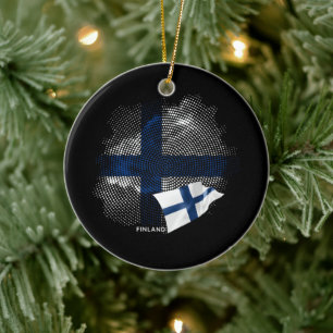 Finnland-Flagge Keramik Ornament