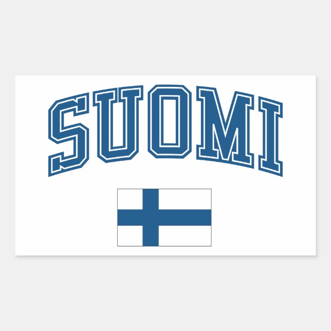 Finnland + Flagge Rechteckiger Aufkleber (Vorderseite)