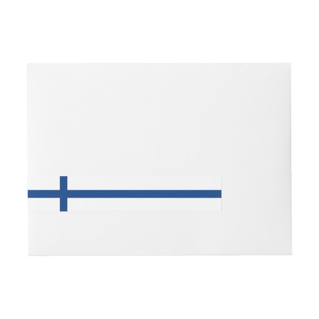 Finnland-Flagge Rundum-Adressaufkleber (Vorderseite)