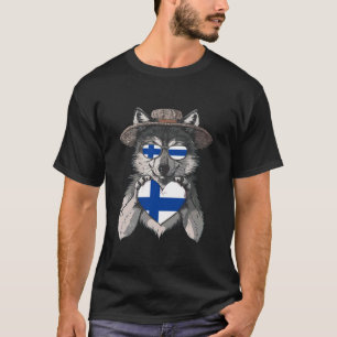 Finnland-Flagge Wolf Herz Finnischer Stolz Finn Fi T-Shirt