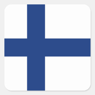 Finnland-Flaggen-Aufkleber Quadratischer Aufkleber