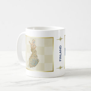 Finnland Flaggen + Karte Tasse