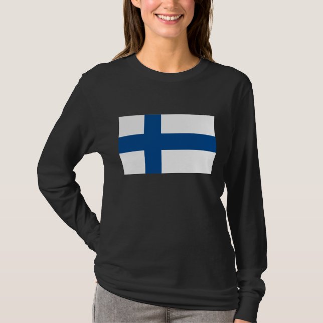 Finnland-Flaggen-T - Shirt (Vorderseite)