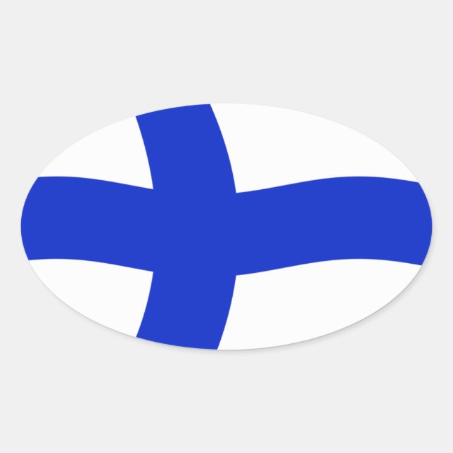 Finnland Flaggenaufkleber Ovaler Aufkleber (Vorderseite)