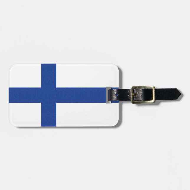 Finnland-Flaggengewohnheitsumbau Gepäckanhänger (Vorderseite horizontal)