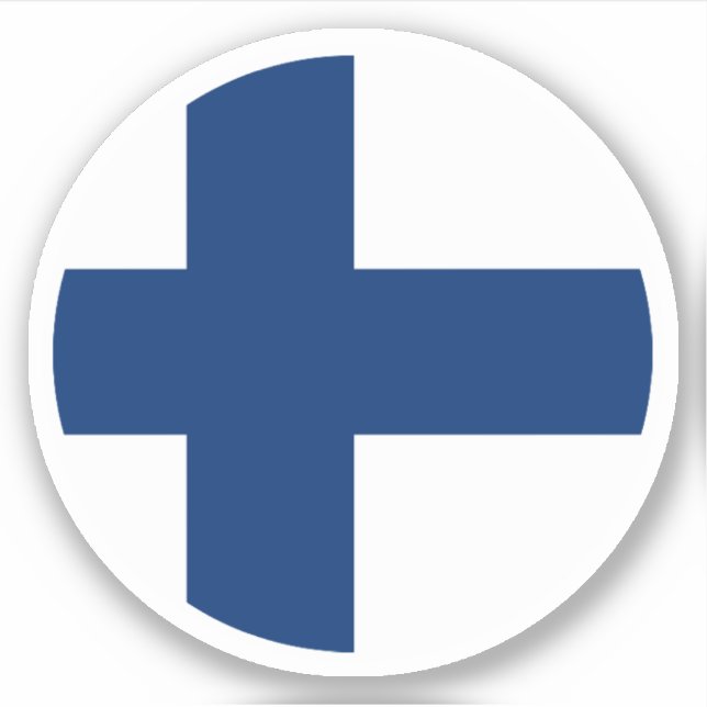 Finnland Flaggenrundkleber Aufkleber (Vorderseite)