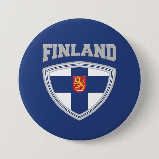 Finnland - Flaggenschild und Emblem Button (Vorderseite)