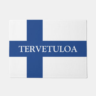 Finnland-Flaggenwillkommens-Türmatte - Tervetuloa Fußmatte
