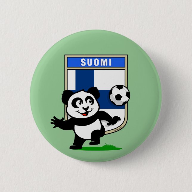 Finnland Football Panda Button (Vorderseite)