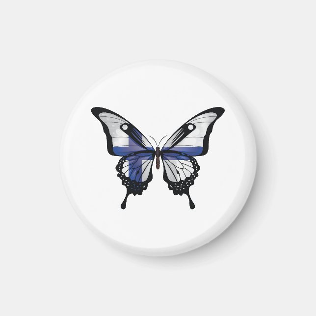 Finnland Frack Schmetterlingsflaggenaufkleber Magnet (Vorne)