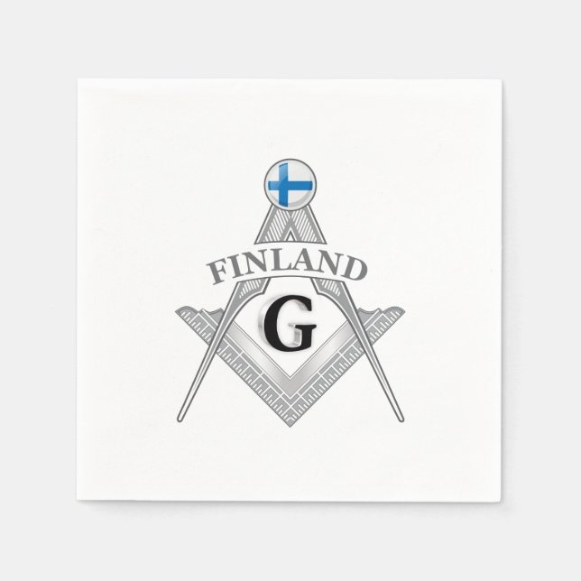 Finnland Freimaurerei Zeichen Serviette (Vorderseite)