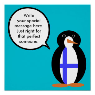 Finnland - Gespräch mit Frau Penguin Personalisier Poster