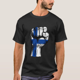 Finnland Handfist Finnische Flagge Finnischer Stol T-Shirt