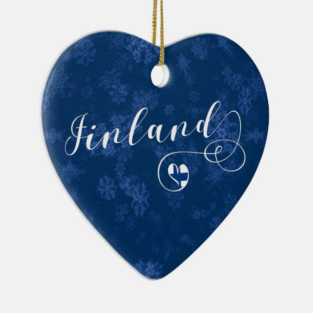 Finnland Herz, Weihnachtsbaumschmuck, finnisch Keramik Ornament (Rechts)