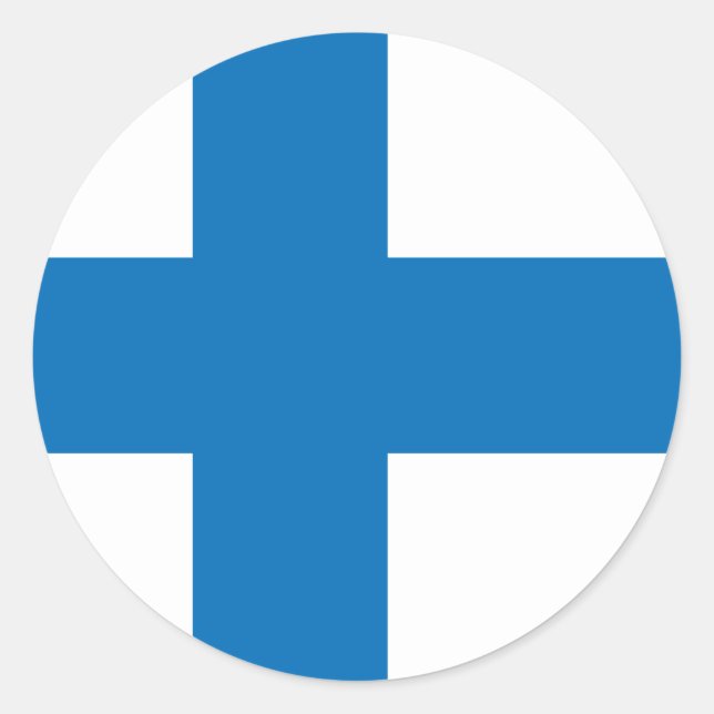 Finnland Hochwertige Flagge Runder Aufkleber (Vorderseite)