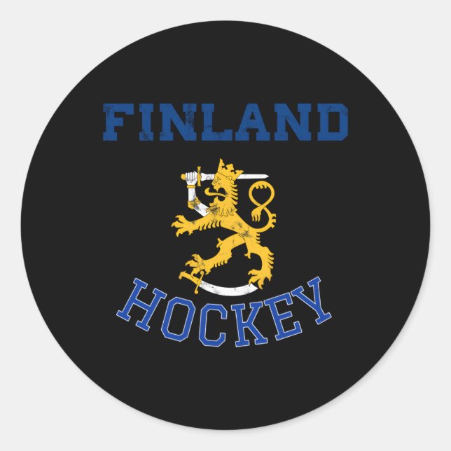 Finnland Hockey Jersey Runder Aufkleber (Vorderseite)