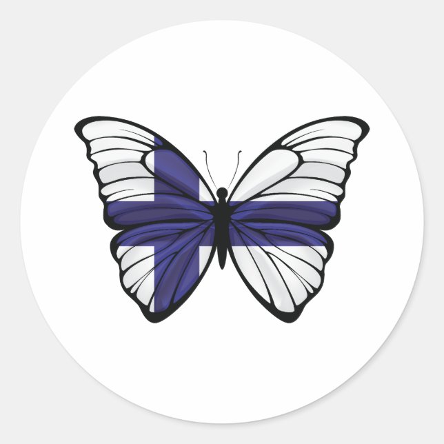 Finnland Hypolimnas Butterfly Runder Aufkleber (Vorderseite)