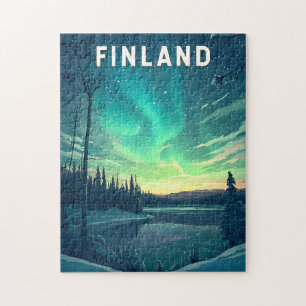 Finnland Illustration Travel Art Vintag