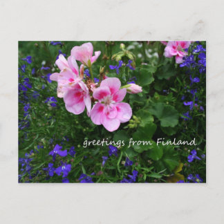 Finnland in Blume, 1. in Serie Postkarte