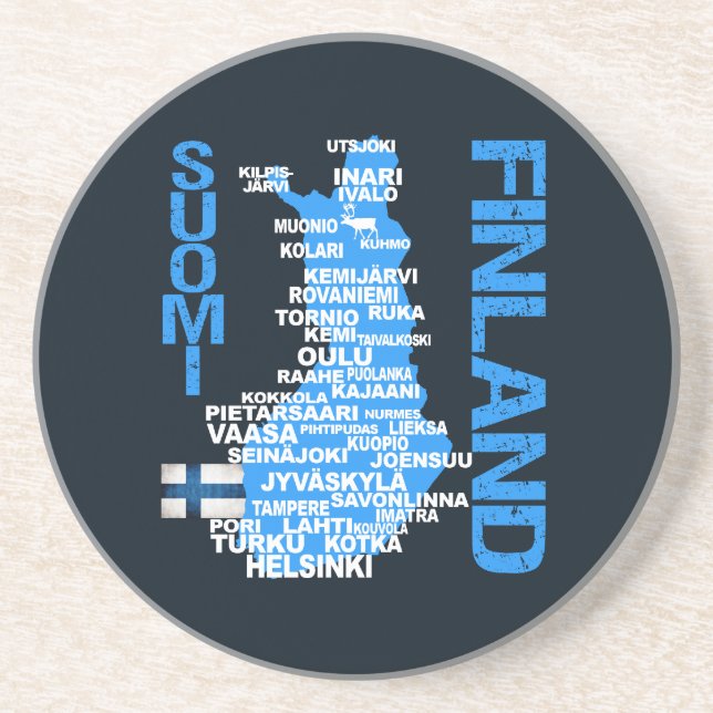 FINNLAND KARTE Untersetzer (Vorne)