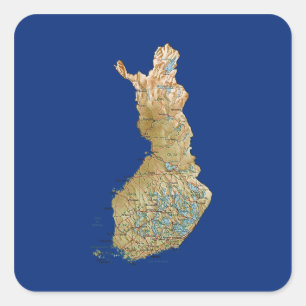 Finnland-Karten-Aufkleber Quadratischer Aufkleber
