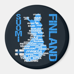FINNLAND-KARTEN-Magnet Magnet