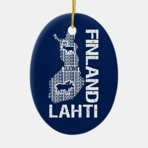 FINNLAND-KARTEN-Verzierung - Lahti - kundengerecht Keramikornament