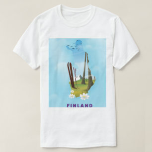 Finnland kartografiert Illustriertes Reiseplakat T-Shirt