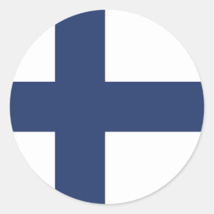 Finnland - Klassischer Rundkleber für Flaggen Runder Aufkleber