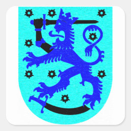 Finnland Löwe und Schwertwappen Quadratischer Aufkleber