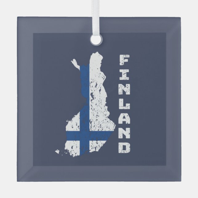 Finnland Ornament Aus Glas (Vorderseite)