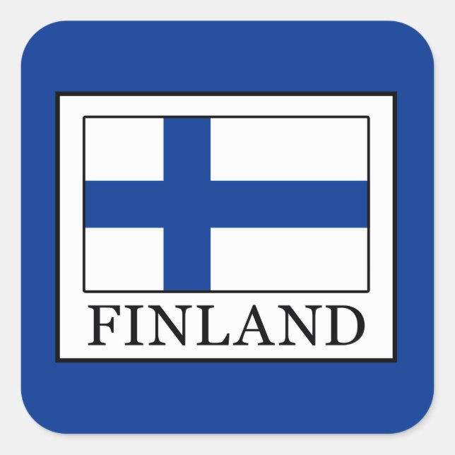 Finnland Quadratischer Aufkleber (Vorderseite)