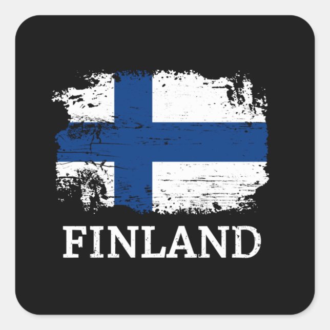 Finnland Quadratischer Aufkleber (Vorderseite)