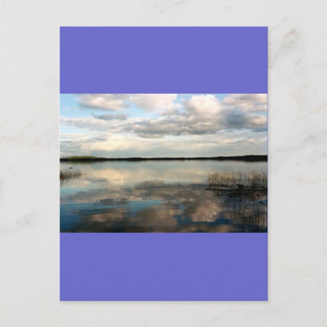 Finnland Reflektion des Sees Postkarte (Vorderseite)