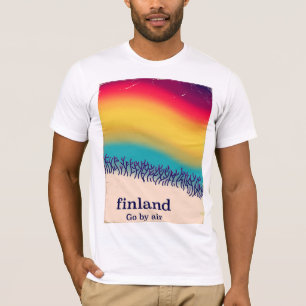 Finnland Retro Urlaub 'Regenbogen' Plakatdruck. T-Shirt
