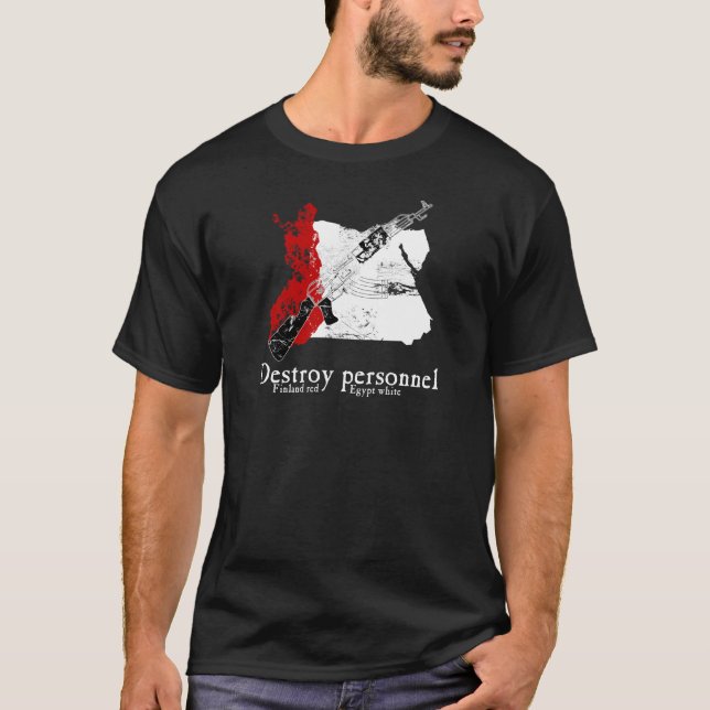 Finnland-Rot, Ägypten-Weiß T-Shirt (Vorderseite)