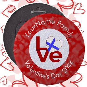 Finnland Rot LOVE Flagge Personalisiert Button