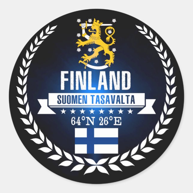 Finnland Runder Aufkleber (Vorderseite)