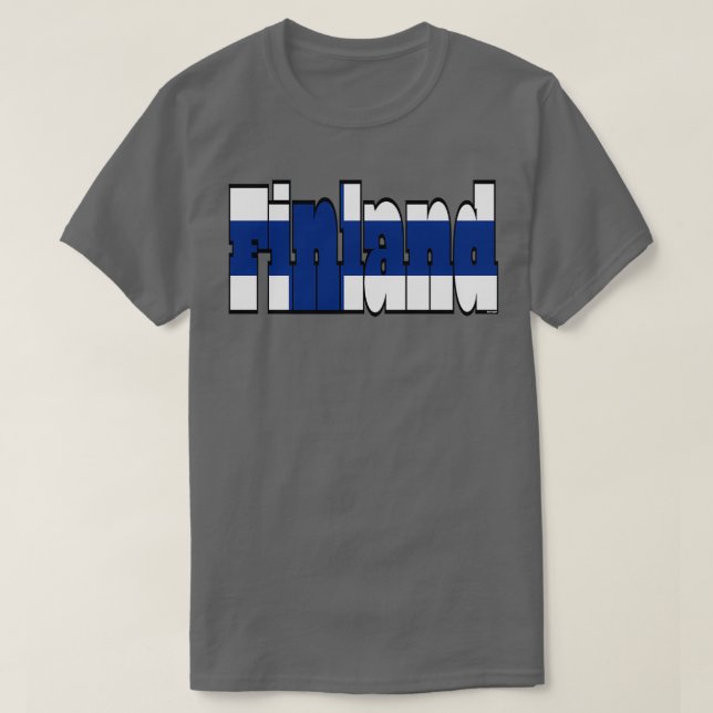 Finnland Schriftart mit finnischer Flagge T-Shirt (Design vorne)